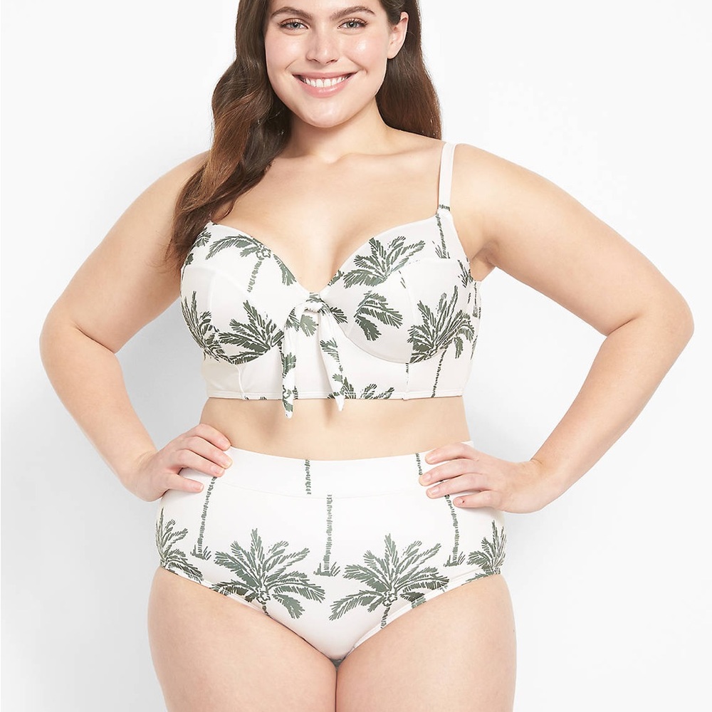 (B21) NEW Cacique Longline Underwire Swim Bikini Top ONLY, Size 46D, NWOT